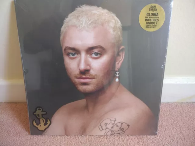 Sam Smith : SIGNED Gloria art card, new/sealed Ltd Gold vinyl LP, new/sealed CD
