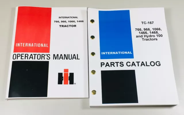 International Farmall 766 966 1066 1466 Tractor Operators Manual Parts Catalog