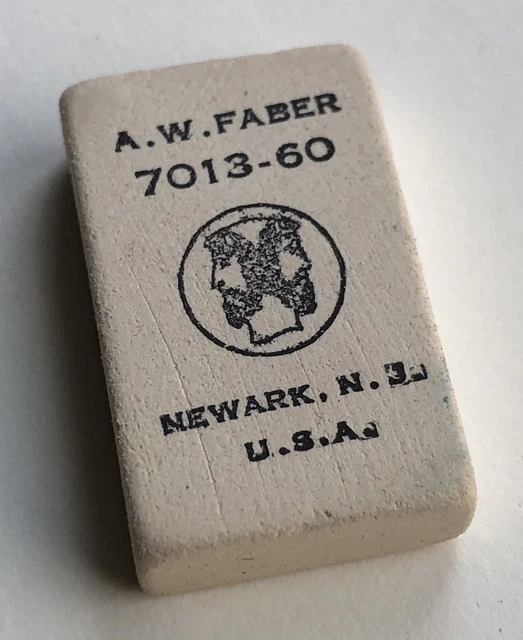 VINTAGE A. W. Faber JANUS Pencil Eraser 701360 White Rubber NOS Newark