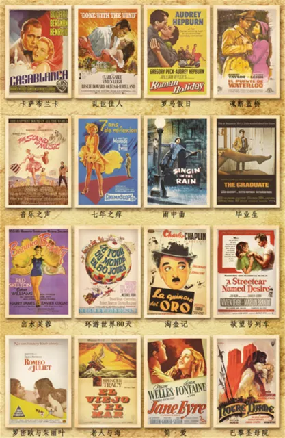 32 pcs Mixed Old Movie Posters Re-printed Movie Star Postcards Greeting Cards 3