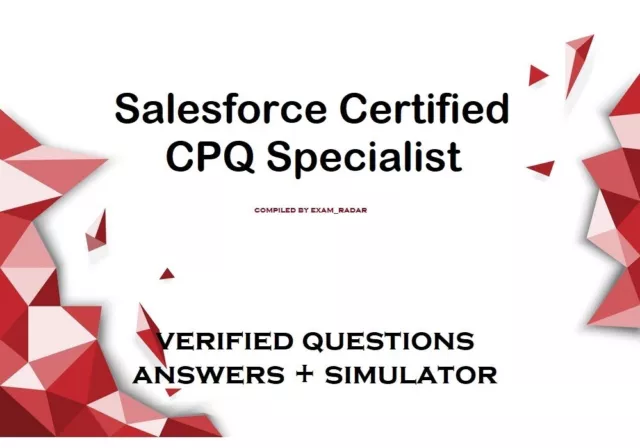 Salesforce Certified CPQ Specialist exam DUMPS QA + simulator