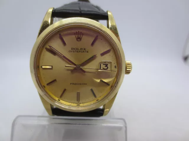 Vintage Rolex Precision Oysterdate 6694 40Microns Goldfilled Handwind Mens Watch