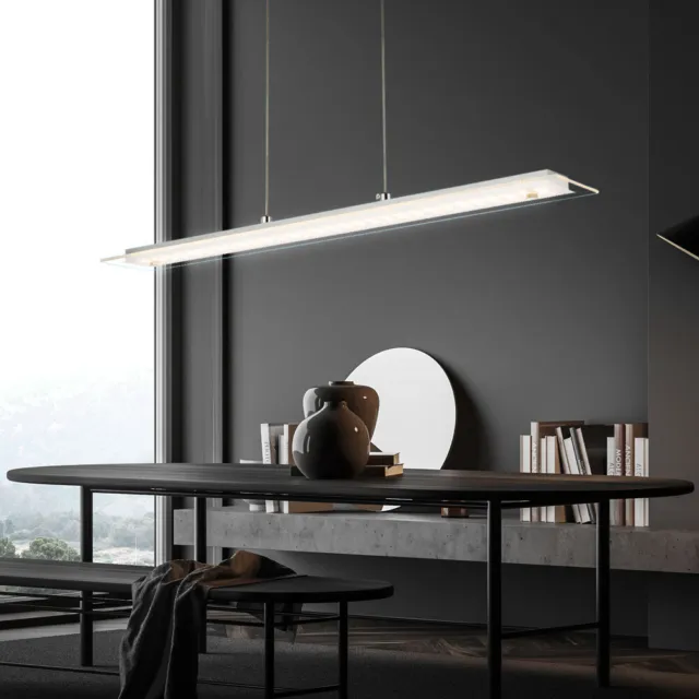 LED Decken Hänge Leuchte Design Spot Pendel Lampe Alu Glas Wohn Ess Zimmer