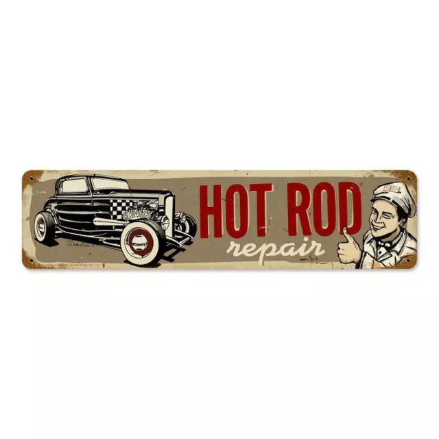 Hot Rod Magazine Repair Werkstatt Garage Vintage Retro Sign Blechschild Schild