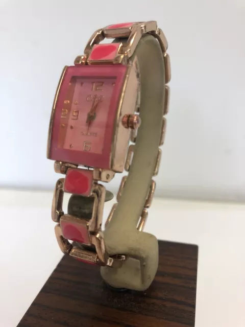 C C LADIES QUARTZ Rose Metal Bracelet Watch 9.50 PicClick UK