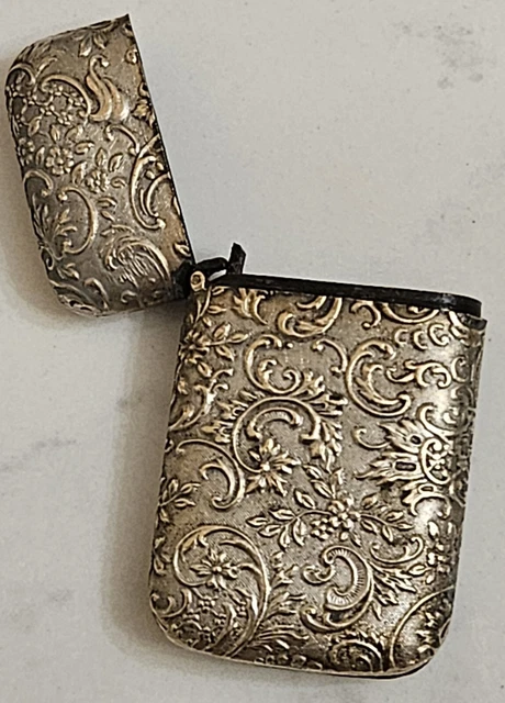 Ancien Porte-Allumettes (Étui Vesta) Empire En Métal Armé Et Pierres Turquoise - Domaine Royal - Vintage