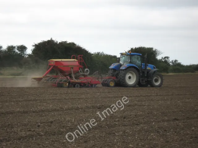 Photo 12x8 Seed Drilling on Romney Marshes Ruckinge As seen from a footpat c2010