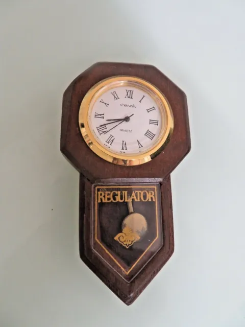 X2 Pieces REGULATOR Mini Wooden Analogue Clock