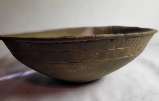 Large Taylor Engraved Caddo Bowl Ancient American Indian Pottery