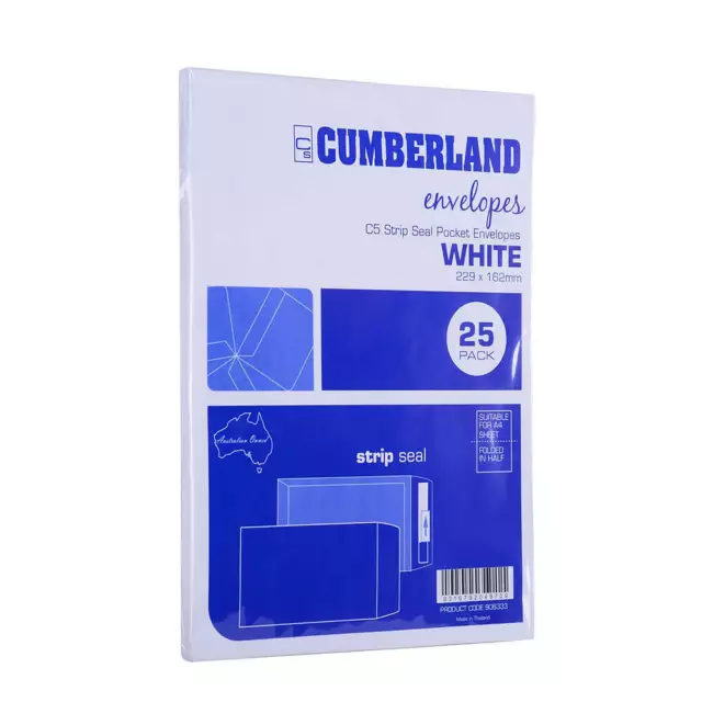 Cumberland Strip Seal Taditional Pocket Enveloppe Paquet de 25 229x162mm Blanc