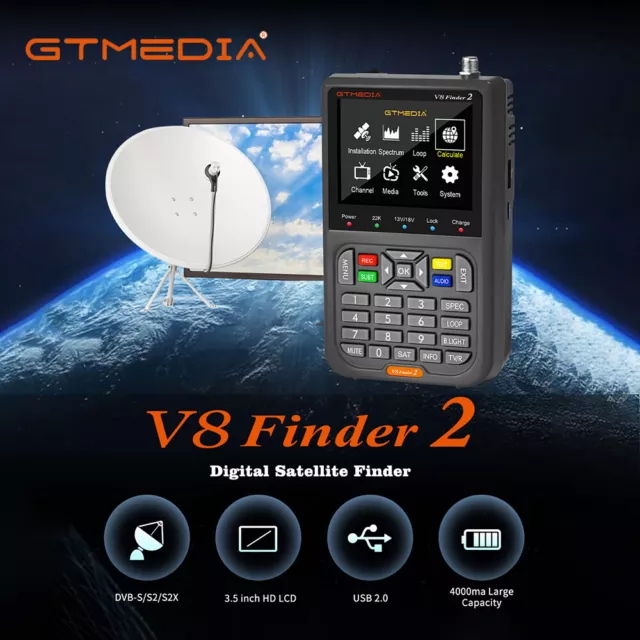 GTMEDIA DVB-S/S2/S2X Satellite Signal Finder H.264 HD 1080P TV Digital Meter