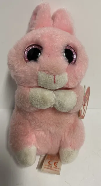 TY Basket Beanies Jasper The Bunny With Tags 5 Inches Pink