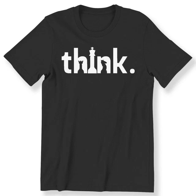 Think Chess Game Sport Men's Ladies T-shirt For Chess Player T-shirt 100% Cotton
