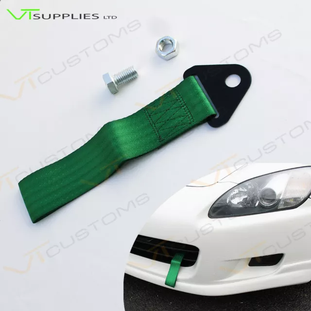 Green Racing Tow Strap For Universal Track Car Motorsport Kit JDM Drift