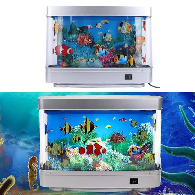 1PC Artificial Fish Tank Lamp Virtual Ocean Dynamic Table Simulation Light Decor