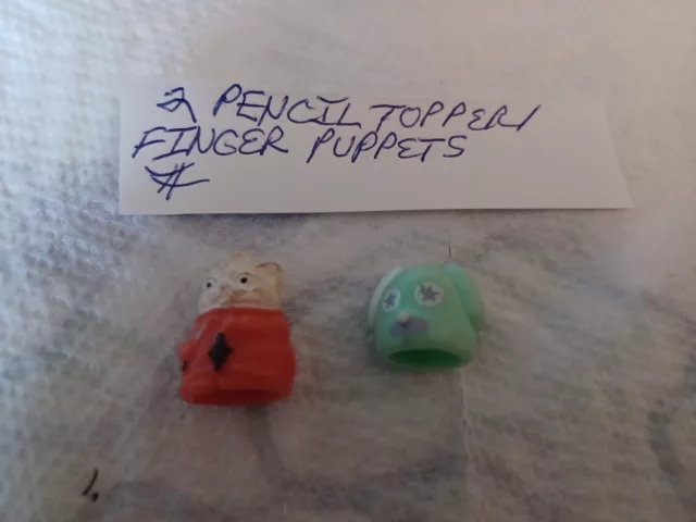 Vintage Rare Pencil Topper/Finger Puppet Gumball/Vending Charms/Toys Lot Of 2