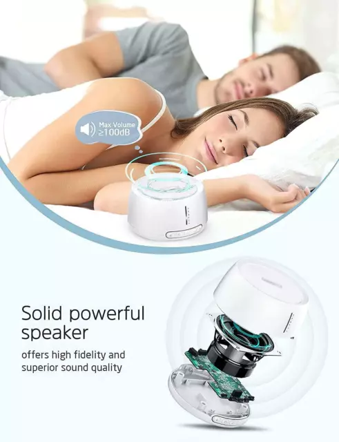 White Noise Machine Sound Sleep Aid Therapy Helper 30 Relaxing Sounds Baby Adult 2
