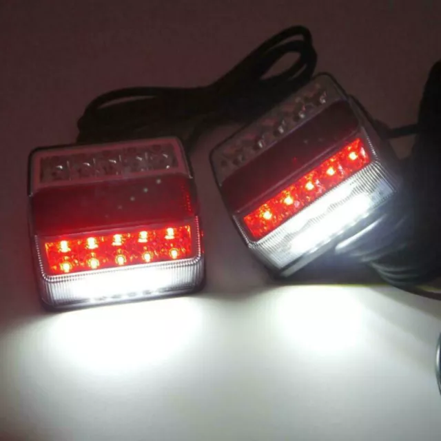 Paire Arrière LED Submersible Remorque Queue Feux Kit Bateau Camion Étanche IP68