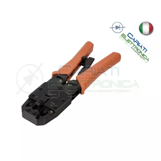 Pinza Crimpatrice Professionale per Cavi Lan Connettori Plug RJ45 RJ11 RJ12