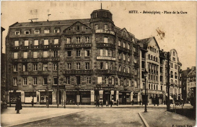 CPA AK METZ - Bahnhofstrasse - Place de la Gare (454452)