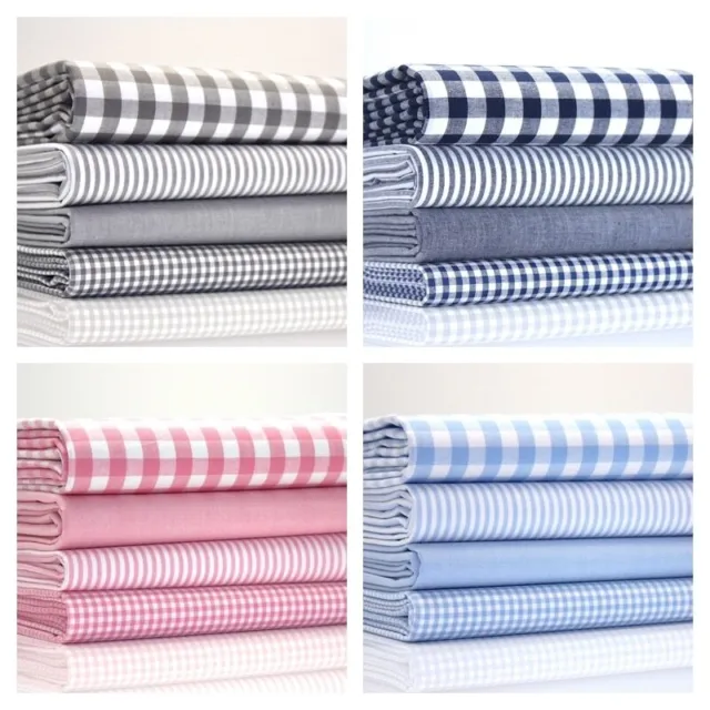 Cotton Classics Bundle Gingham & Stripe Geometric Patchwork Quilting Fabric