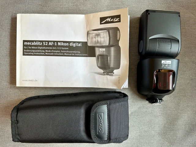 Metz Mecablitz 52 AF-1 Nikon Flash, Speedlight, Excellent Condition