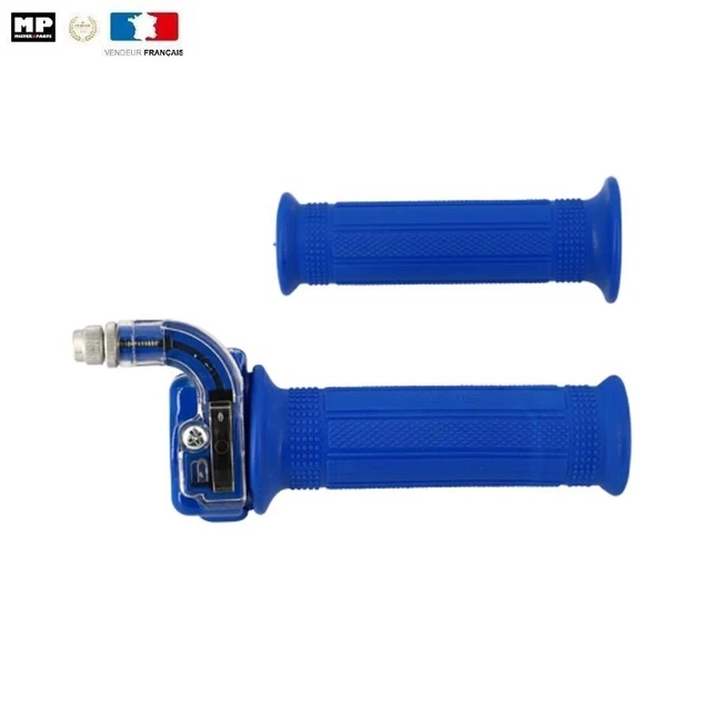 Paire de Poignée de Gaz MINI  type Targa BLEU scooter cyclo moto Mobylette