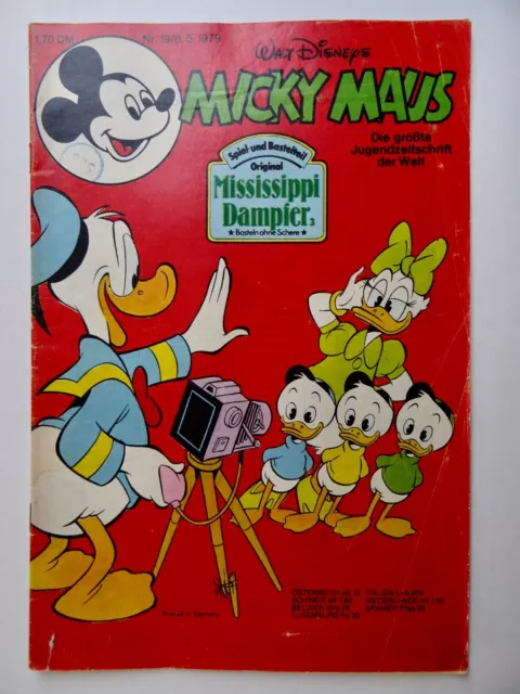 Micky Maus Heft Nr. 19 aus 1979 mit Bastelbeilage, Zustand 2+