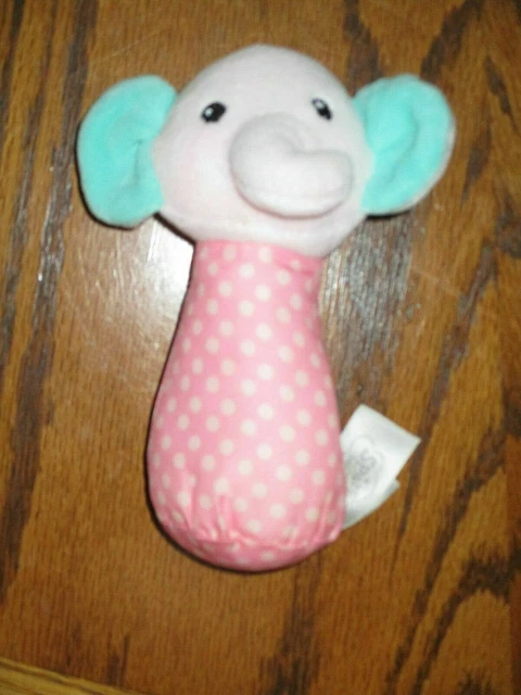 Spark Create Imagine Elephant Light Pink with White Dots Baby Rattle