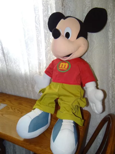 2000 Mattel Jumbo MICKEY MOUSE Fisher-Price Stuffed Plush Toy Disney Approx 26"
