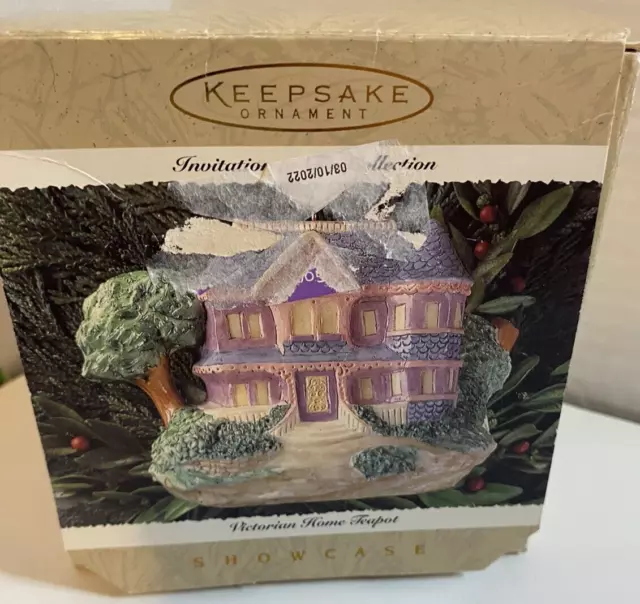 Hallmark Victorian Home Teapot House Folk Art American Ornament 1995 NEW NIP