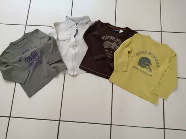 Lot De 4 Tee Shirt / Sweat Manches Longues / Gilet Taille 4 Ans Active Wear /Ver