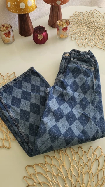 Jeans ragazza H&M con motivo rombo taglia 134