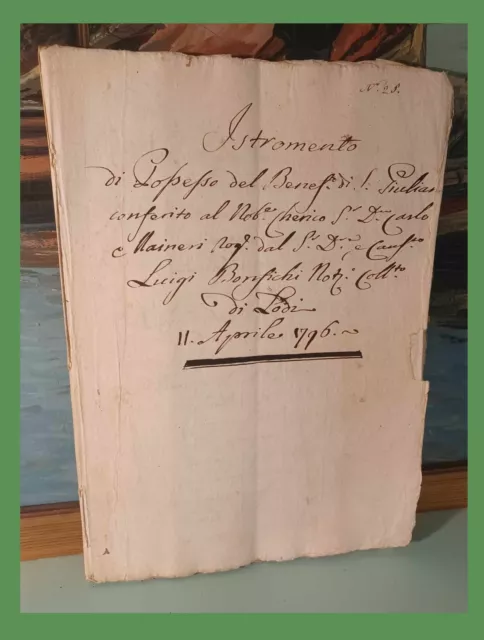 Corposo Manoscritto Sulla Rettoria Di San Giuliano In Lodi – 1796 Rarita’