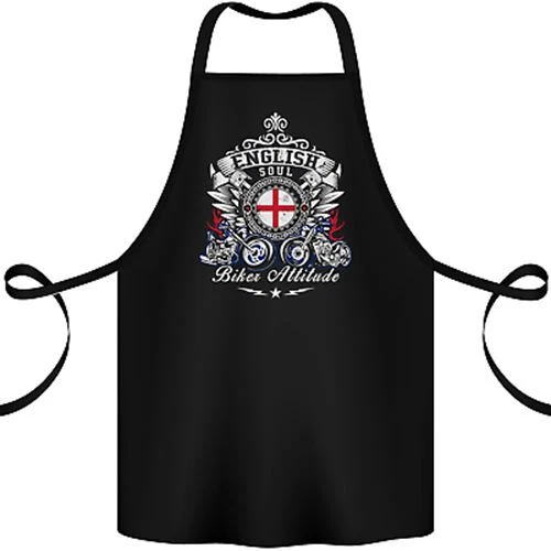 English Soul Biker Attitude Bike Motorcycle Cotton Apron 100% Organic