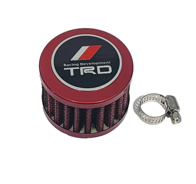 12Mm Racing Mini Air Oil Breather Filter Red For Toyota Trd Corolla Rav4 Matrix