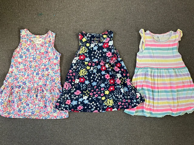 Bundle of 3x Summer Dresses Age 2-3 years girls TU & H&M (cotton)