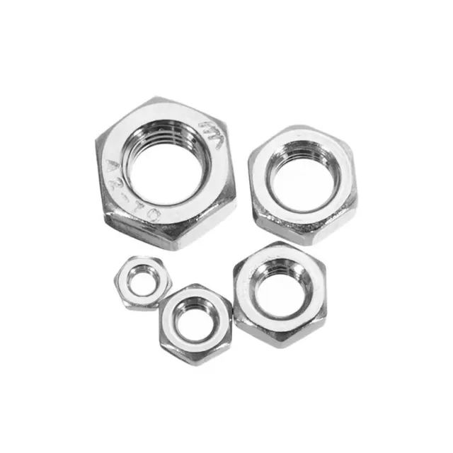 50 Stainless Steel Metric Coarse Thread Hexagon Nuts M2 M3 M4 M5 M6 - Durable 3