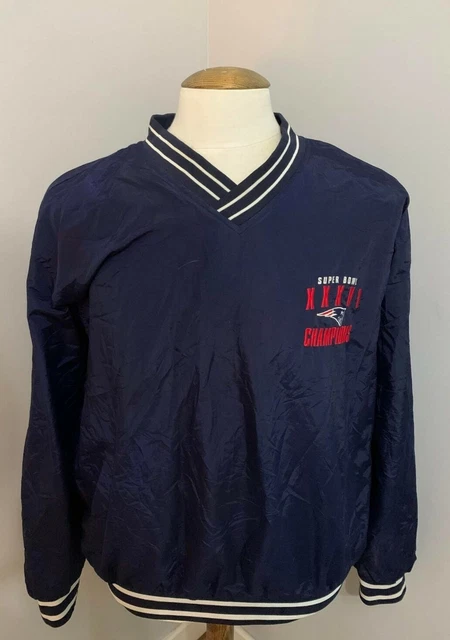 Reebok  Mens New England Patriots NFL Superbowl Sweatshirt Size Large Blue Logo