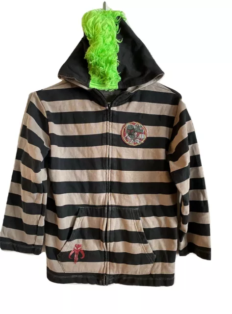 Disney Store Star Wars Boba Fett Mohawk Hoodie Coat Jacket Boys Size L Large