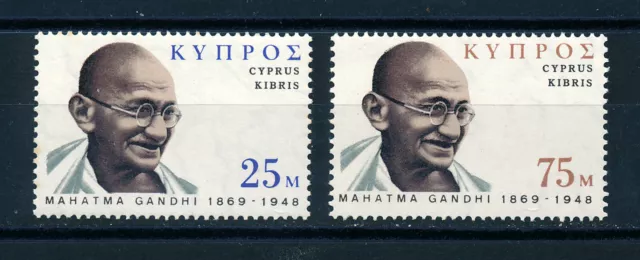 Cyprus 1970 Birth Centenary Of Mahatma Gandhi Sg343/344  Mnh