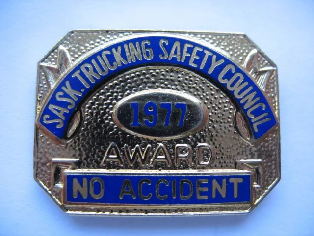 1977 Saskatchewan Trucking Safety Council Lapel Pin - No Accident