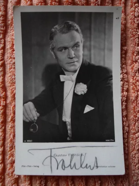 Gustav Fröhlich AK Original Autogramm Autographcard - Sehr seltene Rarität !