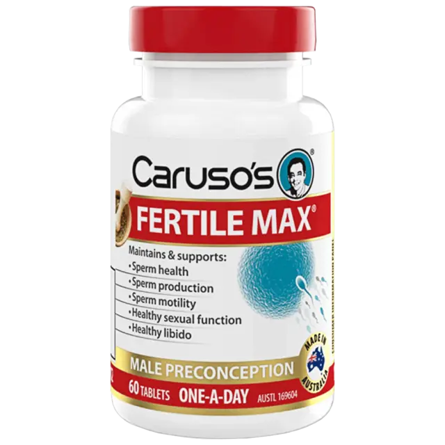 Caruso's Fertile Max 60 Tablets Male Fertility Sperm Health Production Carusos