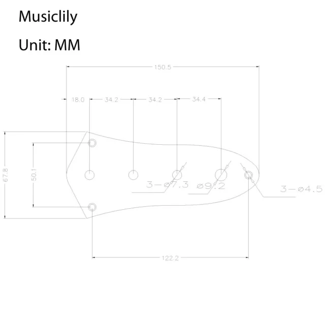 Musiclily Wired Loaded Control Plate Set For Fender JB Jazz Bass Guitar Chrome 3