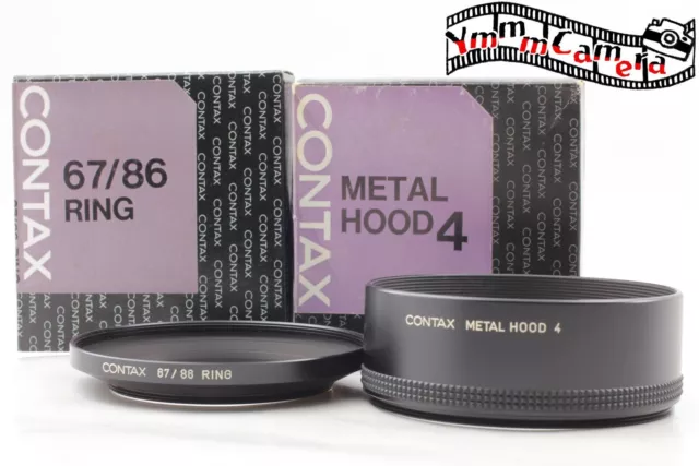[Almost Unused in Box] Contax Metal Hood 4 + 55/86 Ring Shade Set From JAPAN