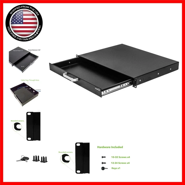 COMPACT 19-INCH RACK Mount Drawer - Lockable Storage Solution for ...