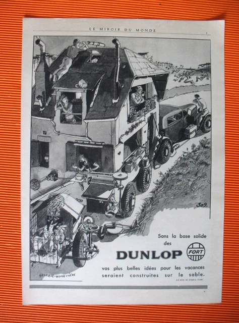 Publicite De Presse Dunlop Pneu Illustration Delarue-Nouveliere French Ad 1931