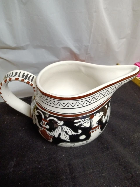 Italy Horse Hand Painted Caber Siena Ceramic Pitcher Deruta