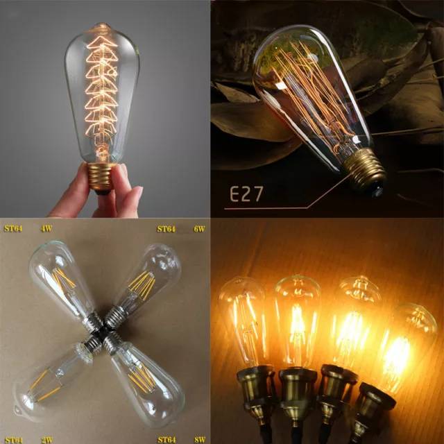 Retro Edison Bulbs E27 B22 ES BC Incandescent/LED Filament Decorative Light Lamp